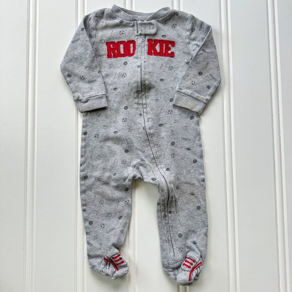 Carter's Other - 4/$10 - Child of Mine by Carter’s “Rookie” Cotton Zip Up Baby Footie | 6-9 Month